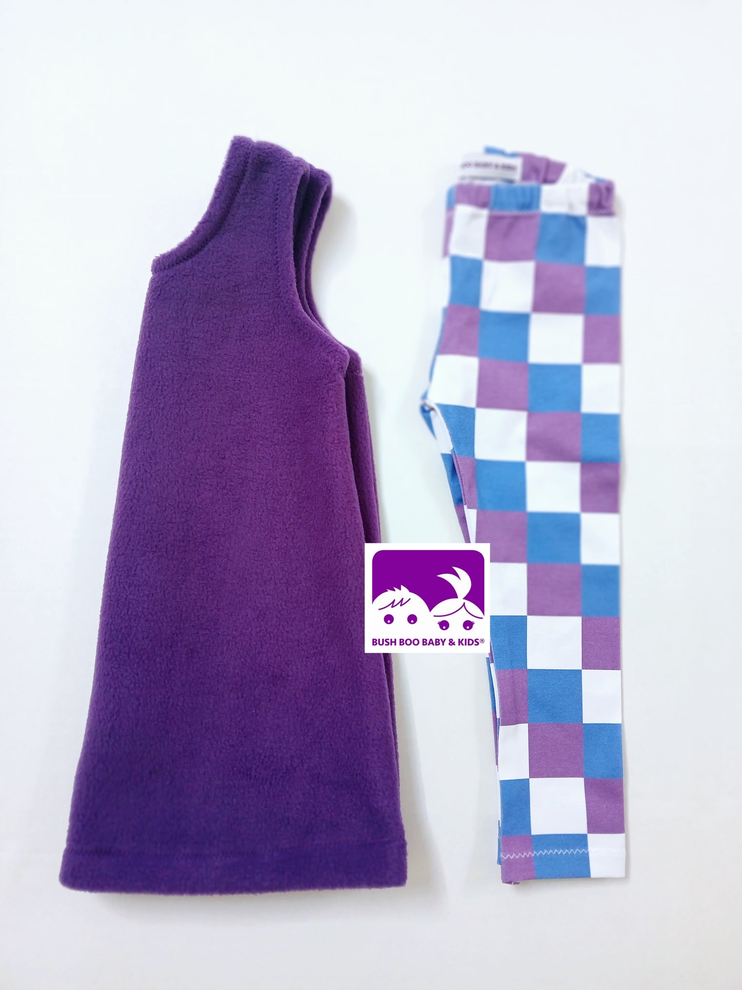 Girls Purple Pinafore Dress World Book Day costume Check Leggings Teaparty outfit Toddler Purple Dress Royal Blue Ribbon