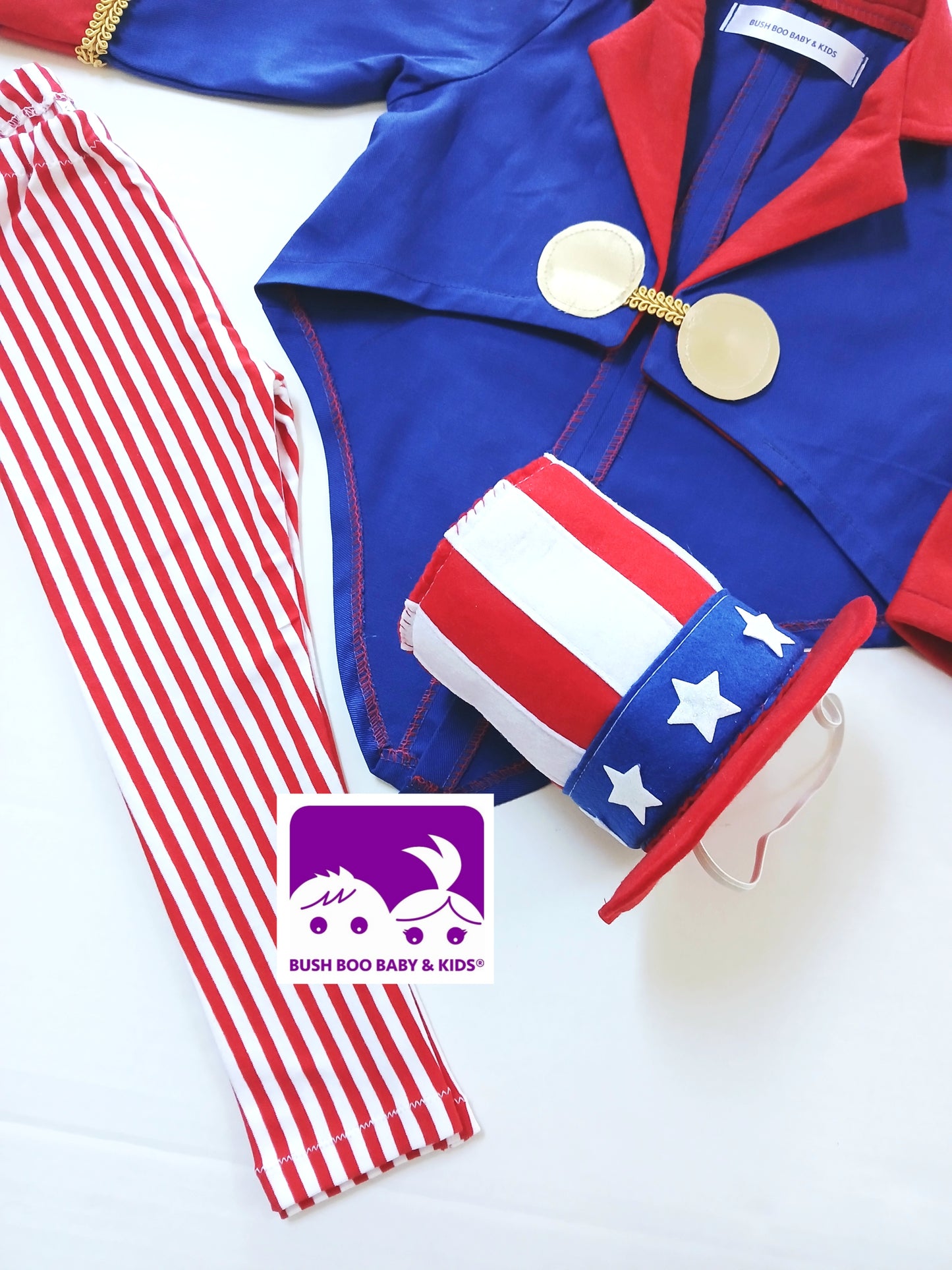 Baby USA Uncle Sam Costume: 4th July Photo Prop Outfit- American Independence Day 250 Years Anniversary Celebrations