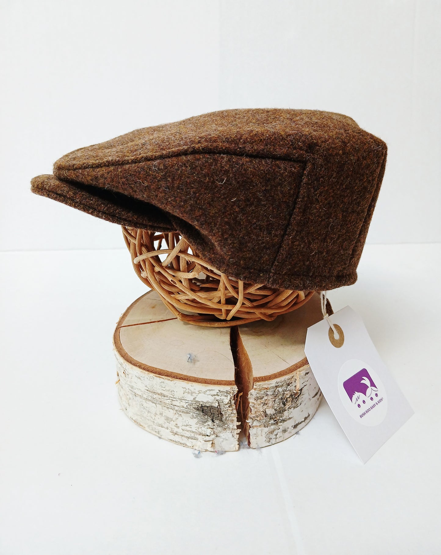 Brown Tweed Wool Flat Cap,Newborn flat cap,Boys Flat Cap Brown Tweed Flatcap,brown wool cap,baby brown equestrian flatcap,photo prop