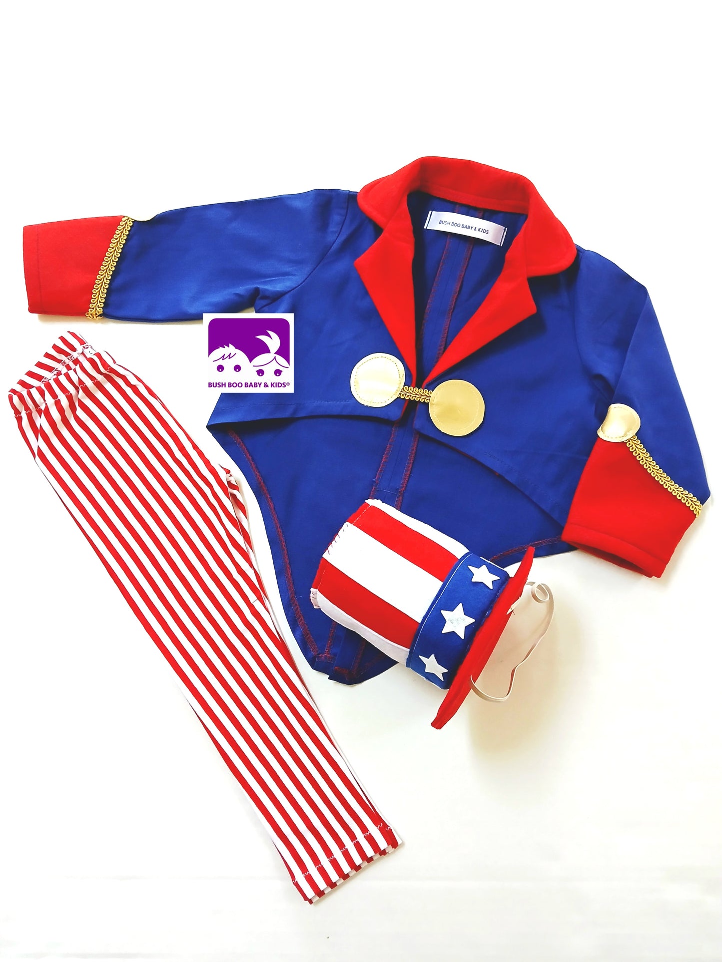 Baby USA Uncle Sam Costume: 4th July Photo Prop Outfit- American Independence Day 250 Years Anniversary Celebrations