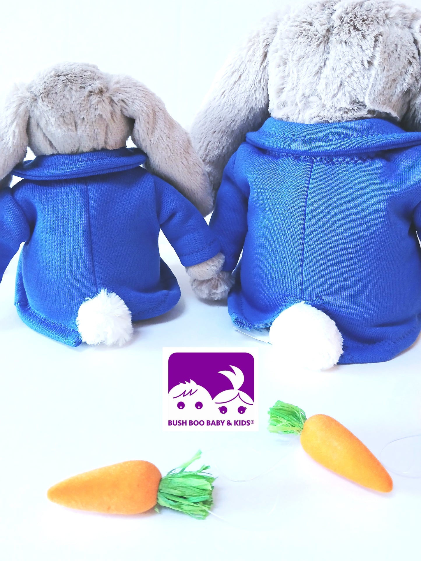 Plush Bunny Toy outfit , Easter bunny costume , Rabbit's blue coat , Woodland bunny coat