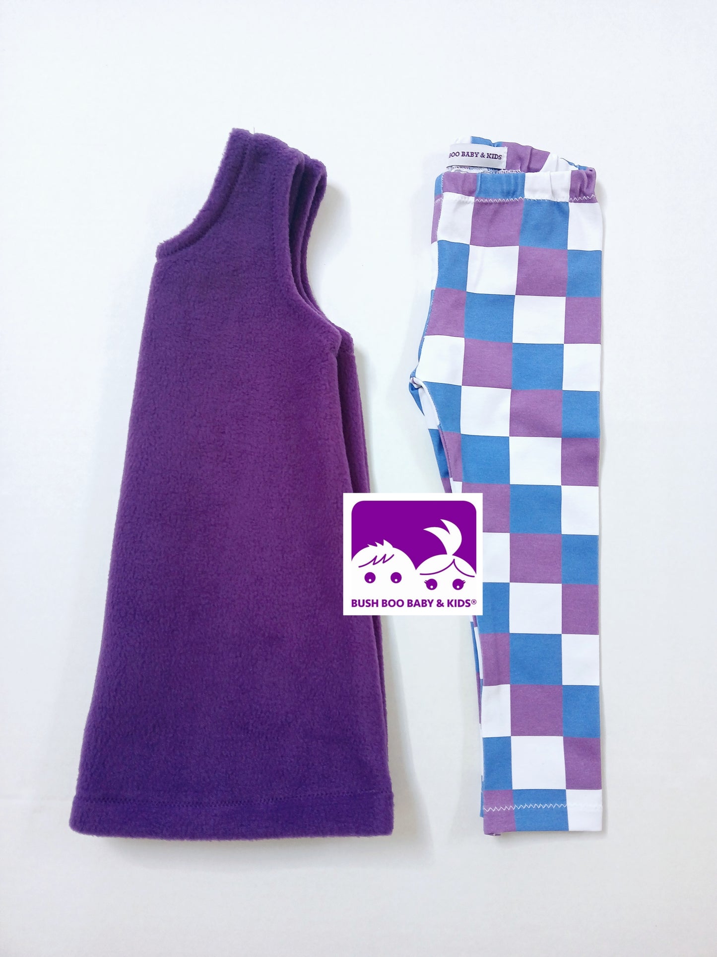 Girls Purple Pinafore Dress World Book Day costume Check Leggings Teaparty outfit Toddler Purple Dress Royal Blue Ribbon