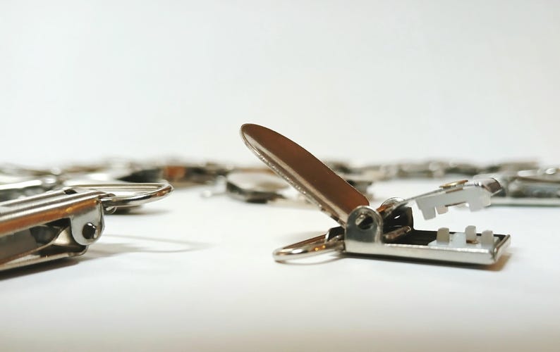 10xpcs Metal Suspender Clips Dummy Braces with Plastic Teeth Sewing Crafts , Mens braces