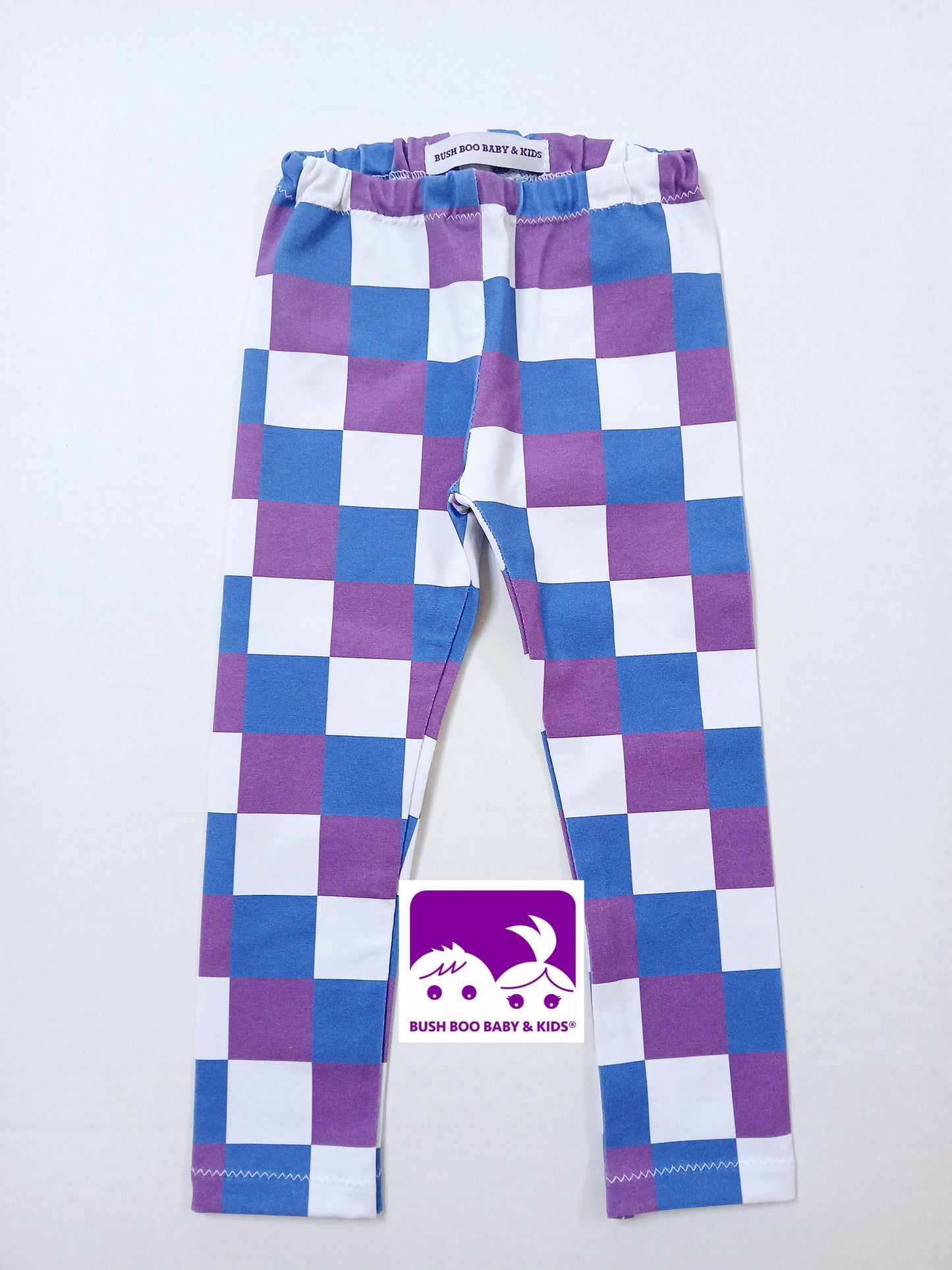 Girls Purple Pinafore Dress World Book Day costume Check Leggings Teaparty outfit Toddler Purple Dress Royal Blue Ribbon