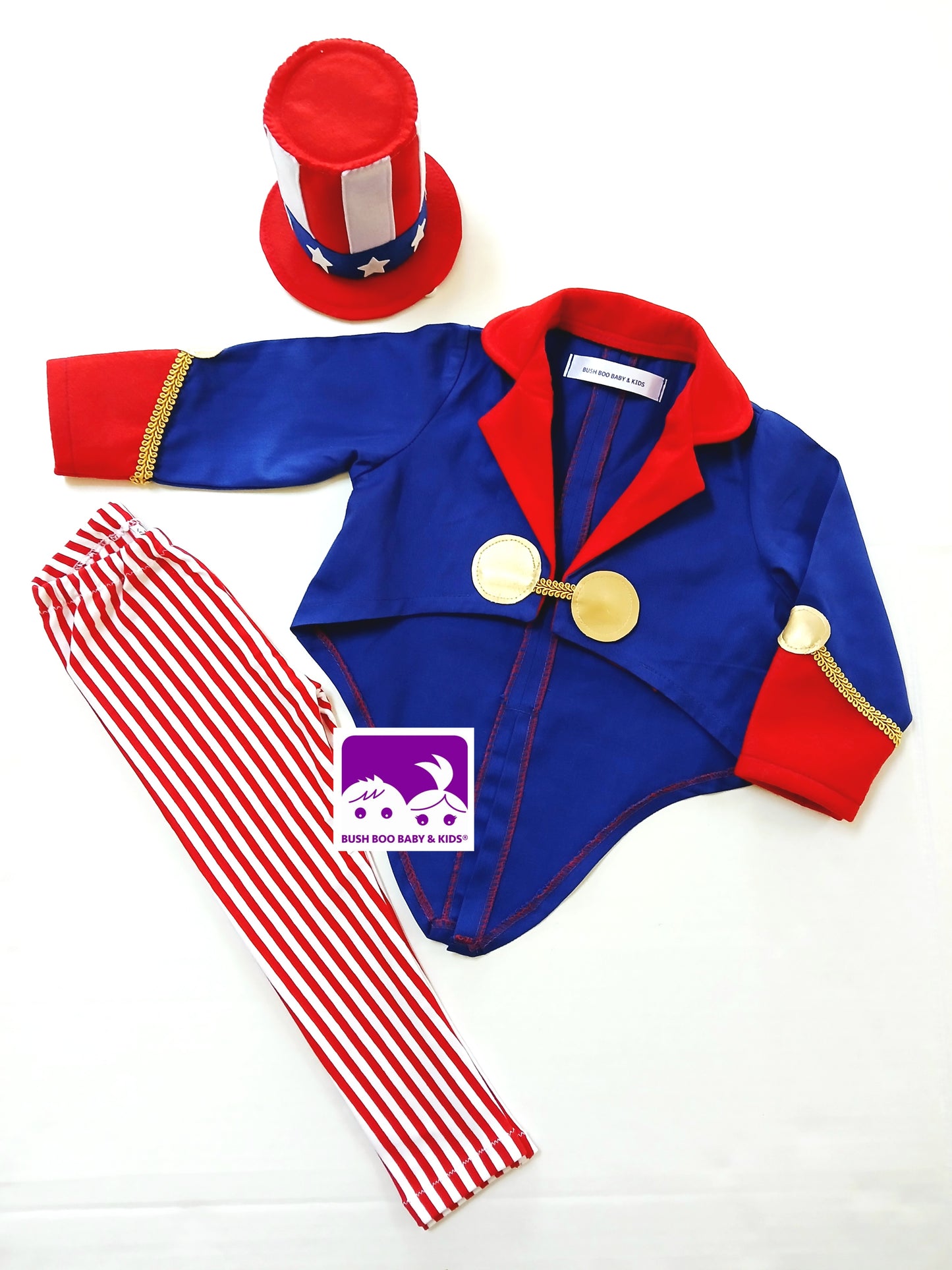 Baby USA Uncle Sam Costume: 4th July Photo Prop Outfit- American Independence Day 250 Years Anniversary Celebrations