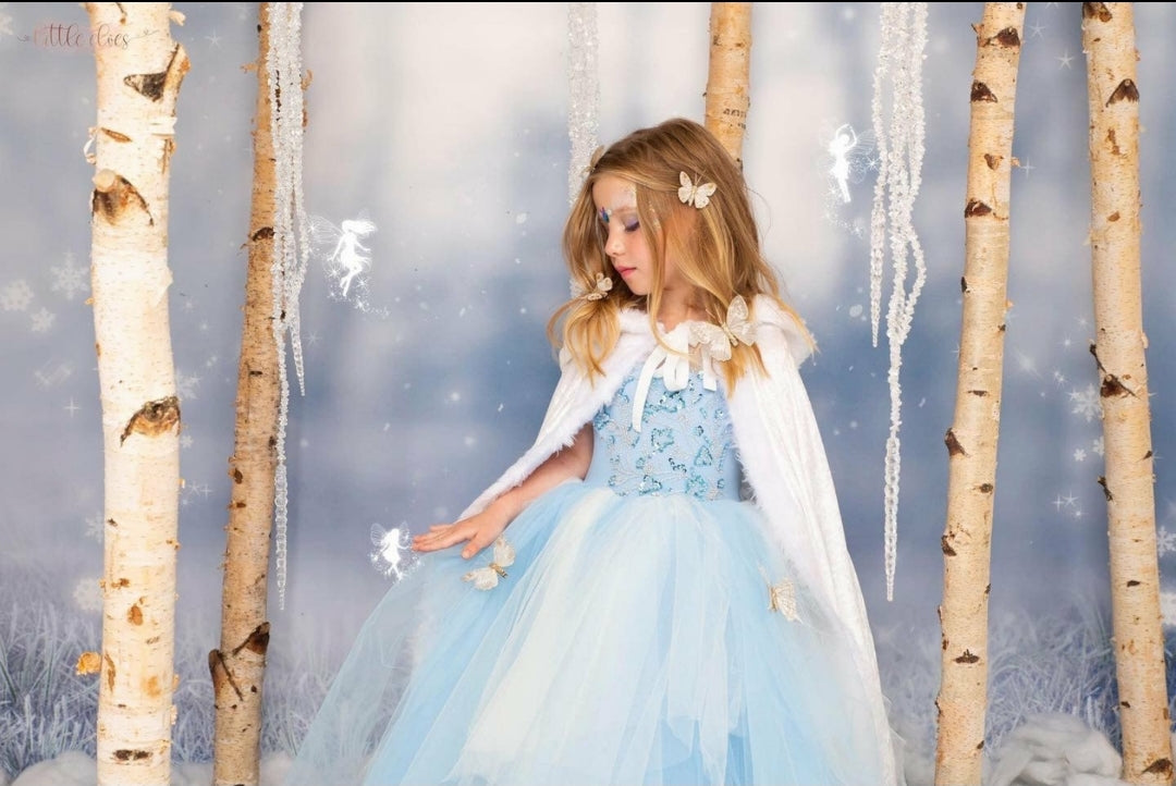 Christmas White Velvet Hooded Cloak