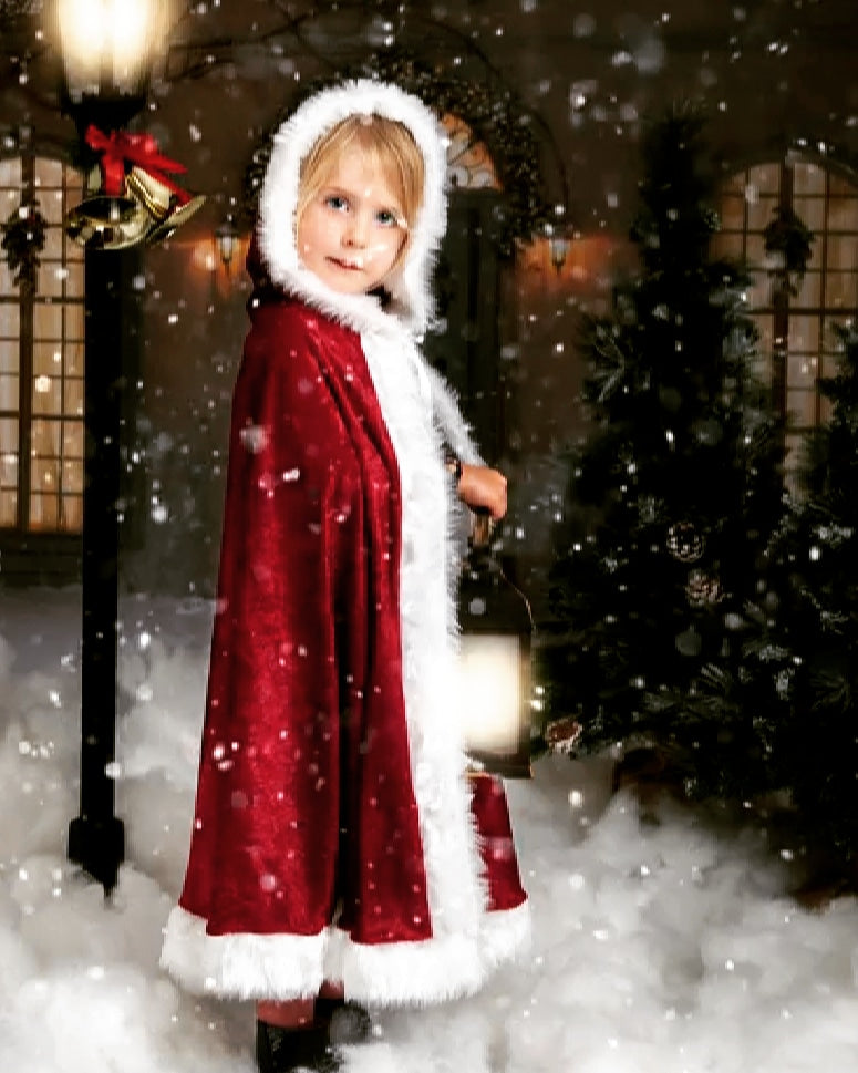 Christmas Red Velvet Hooded Cloak
