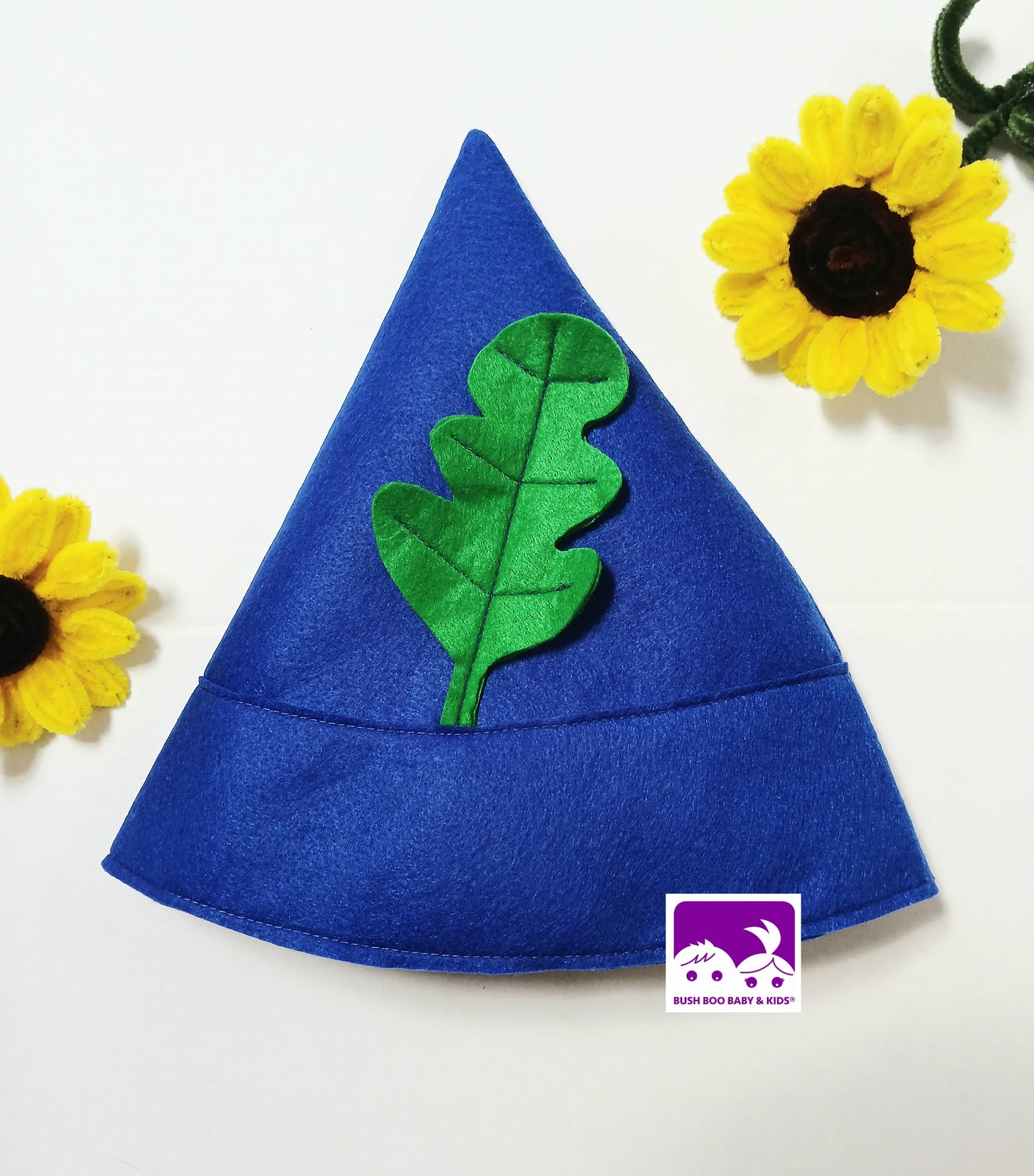 Handmade Blue Felt Elf Hat and Yellow Felt Crown for a Fairy Kingdom costume