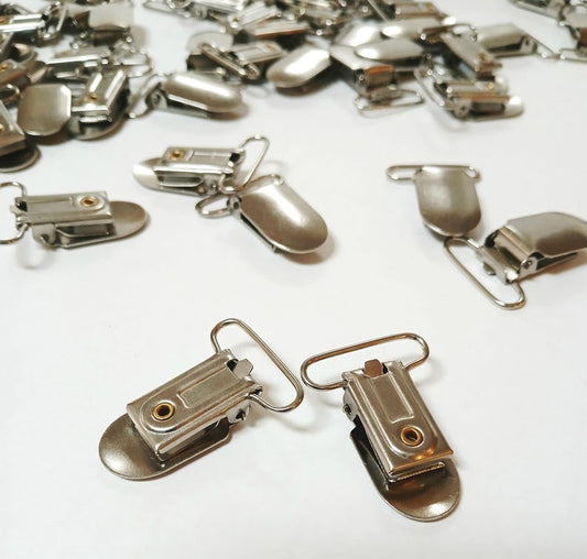 10xpcs Metal Suspender Clips Dummy Braces with Plastic Teeth Sewing Crafts , Mens braces