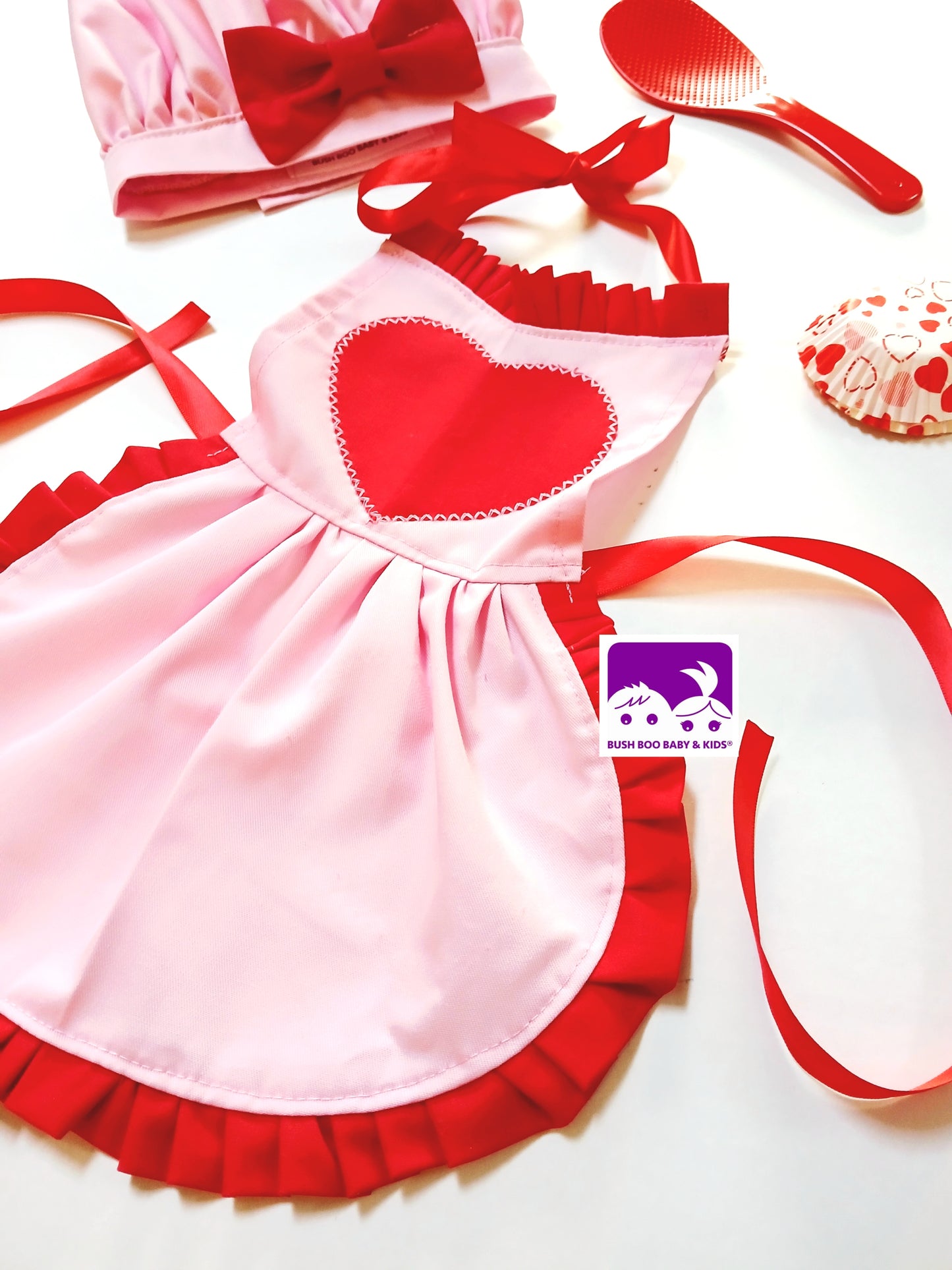 Valentine Cakesmash Baby Chef Pink outfit baby Baker baby cook photo prop Costume chef hat bakers costume girls apron baby hat & apron photoprop set