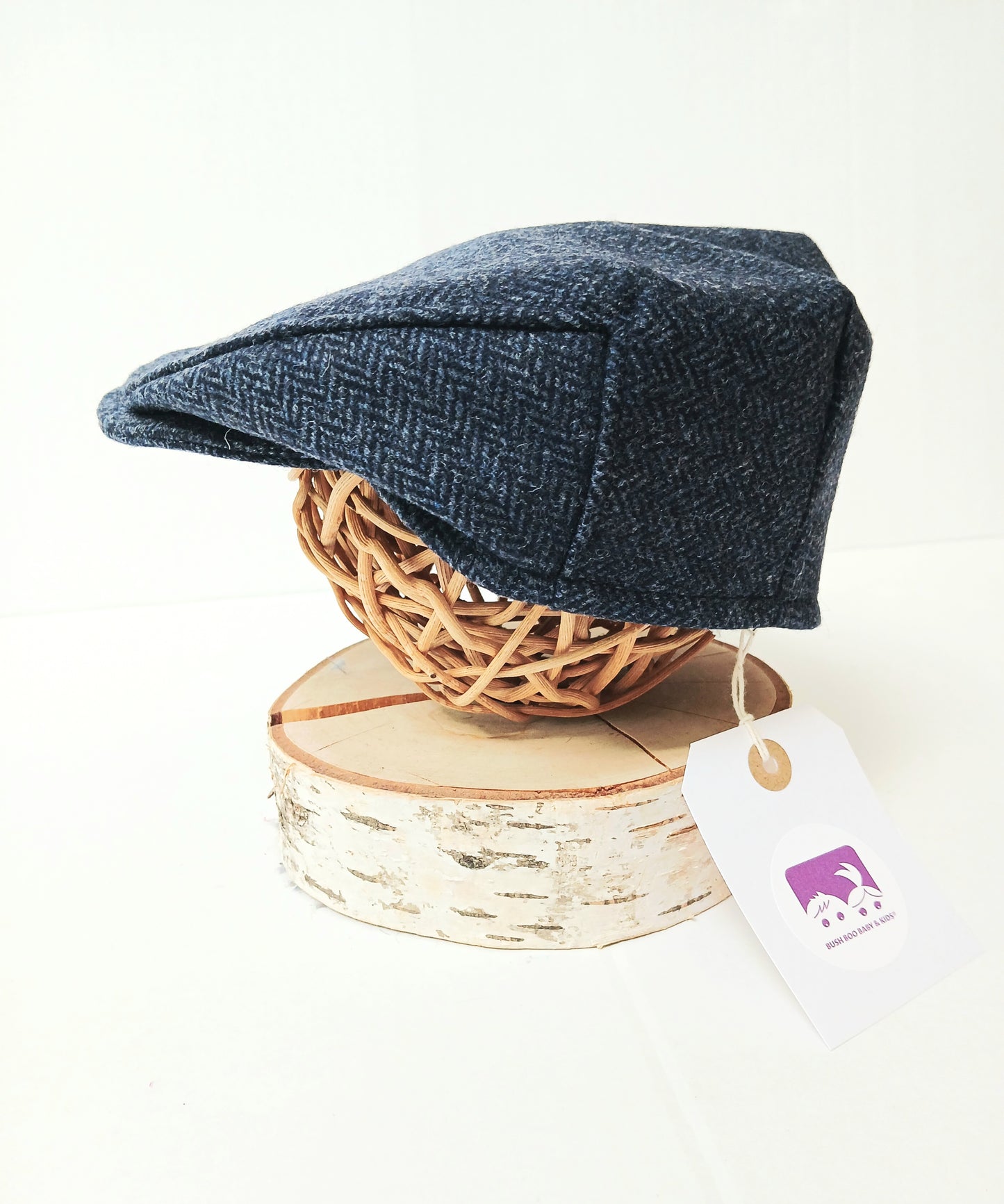 Navy Blue Tweed Wool Flat Cap,Newborn flat cap,Boys Flat Cap Blue Tweed Flatcap,blue wool cap,baby blue equestrian flatcap,photo prop