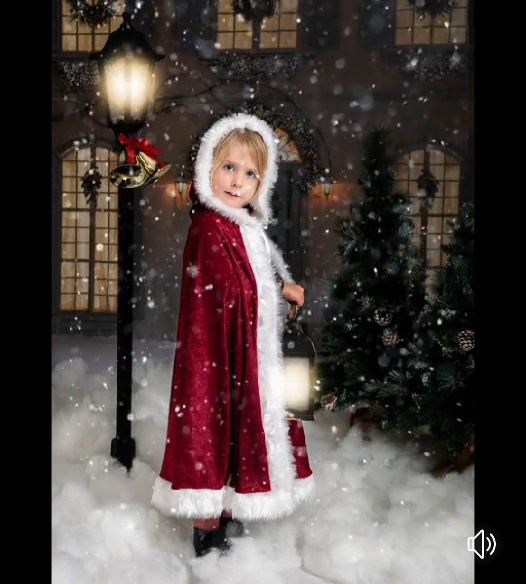 Christmas Red Velvet Hooded Cloak